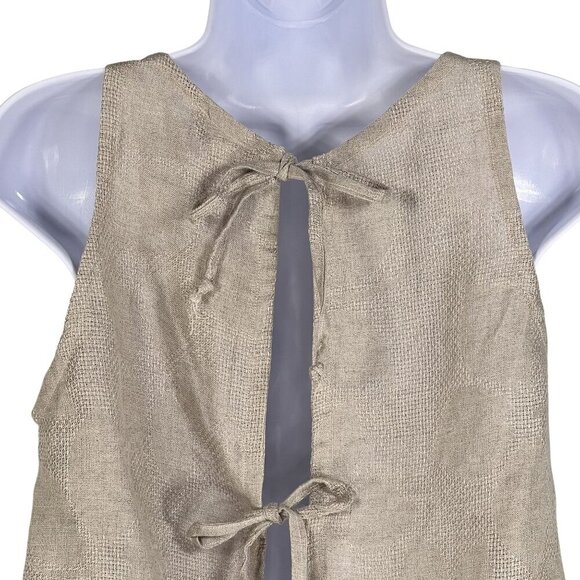 Francesca NWT Womens S 100% Linen Sleeveless Tie Back Tank Top Italy Made Beachy - Picture 7 of 14